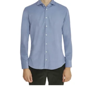 Camicia uomo velluto mille righe Celeste