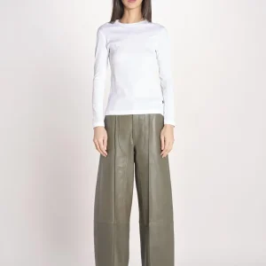 t-shirt manica lunga a costine