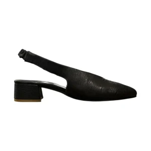 Slingback laminato Nero
