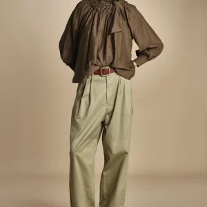 camicia con nastri intrecciati
