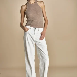 pantalone in velluto cropped