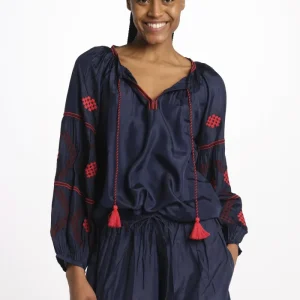 WESTEND silk top manica ricamata by milaura.