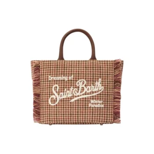 Borsa a mano Vanity Mini Wool in misto lana bordeaux